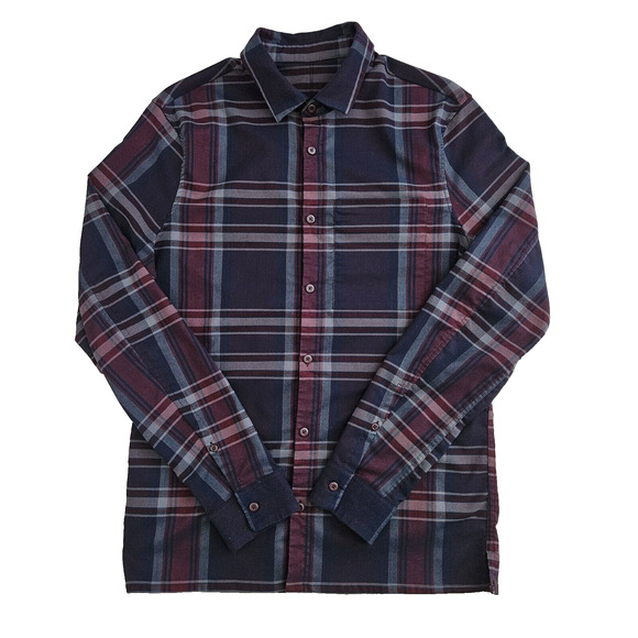 Lululemon (Mens Small-Medium) Plaid Long‎ Sleeve Button Up Dress Shirt Blue Red - Picture 1 of 5